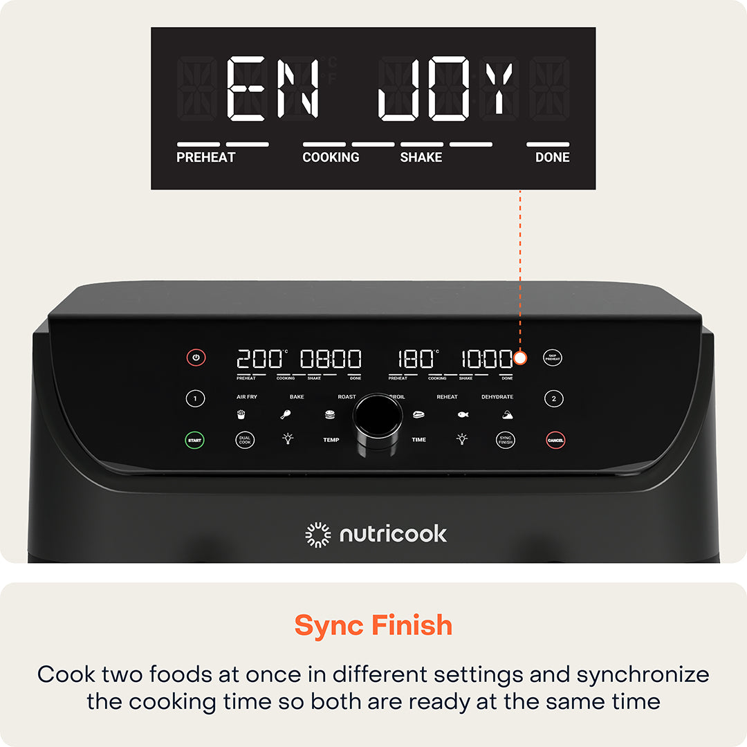Nutricook Duo 2 vision Air Fryer, 8.5 Liters, 2400 Watt, Black