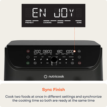 Nutricook Duo 2 vision Air Fryer, 8.5 Liters, 2400 Watt, Black
