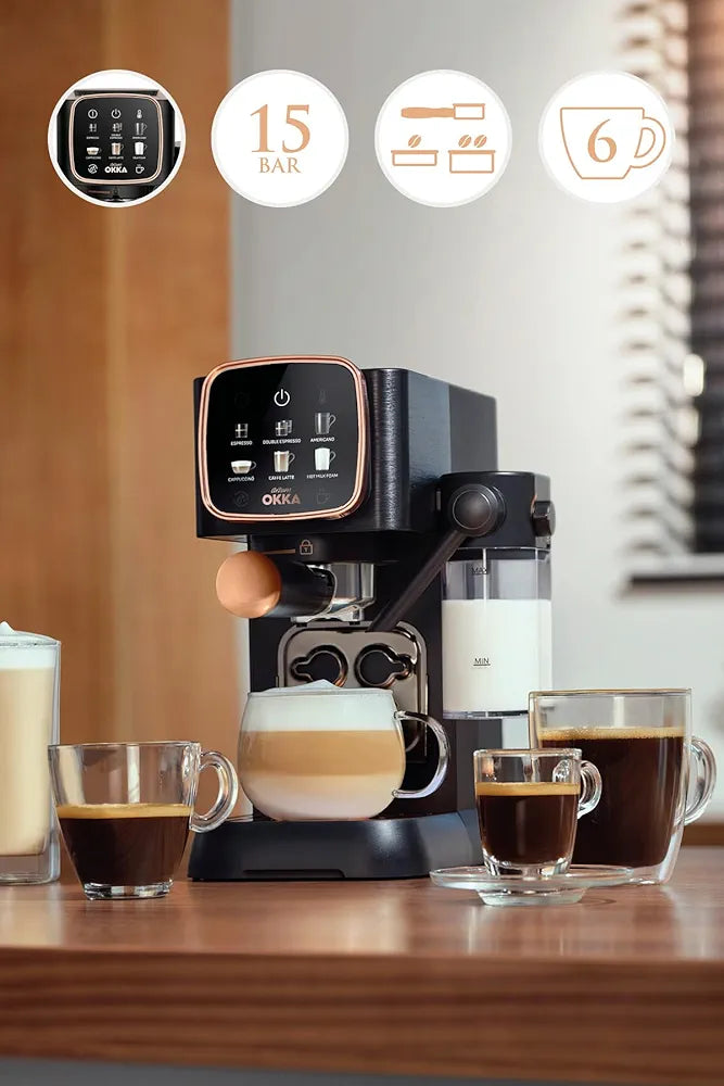 Okka Espresso Solo M Semi-Automatic Espresso Machine OK0032-04 Black-Copper