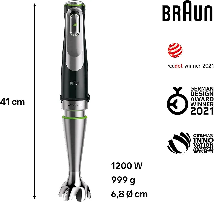 Braun
Braun MultiQuick 7 Multifunction Hand Blender, 2 Liter, 1200 Watt, Black - MQ9187XLI
