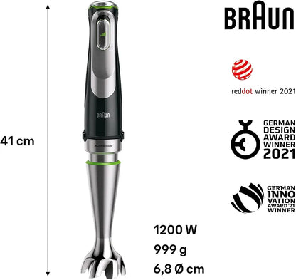 Braun
Braun MultiQuick 7 Multifunction Hand Blender, 2 Liter, 1200 Watt, Black - MQ9187XLI
