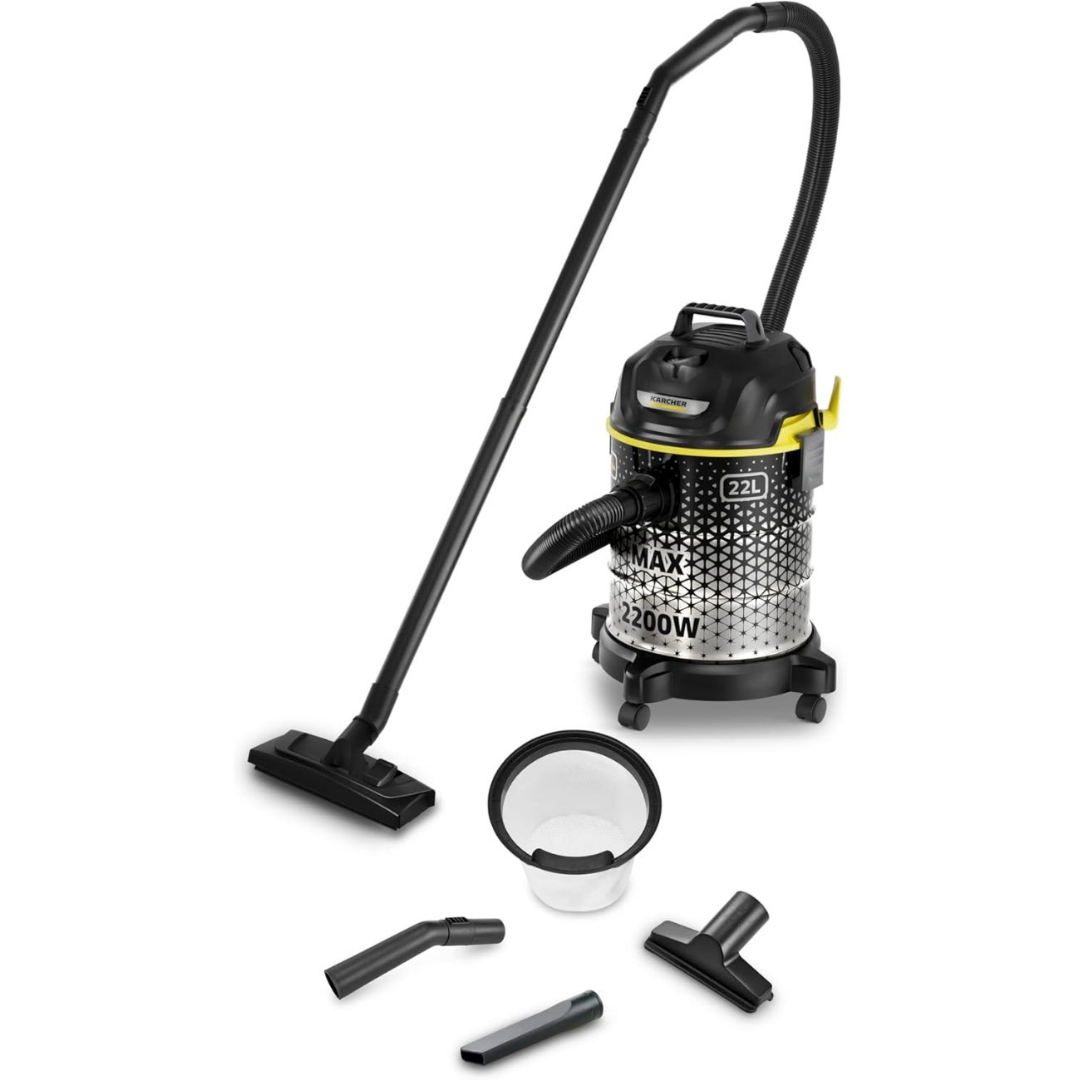 Karcher Drum Vacuum Cleaner, 2200W Max Power with 22L Container and Blower Function-DVAC 2200