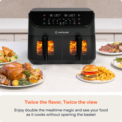 Nutricook Duo 2 vision Air Fryer, 8.5 Liters, 2400 Watt, Black