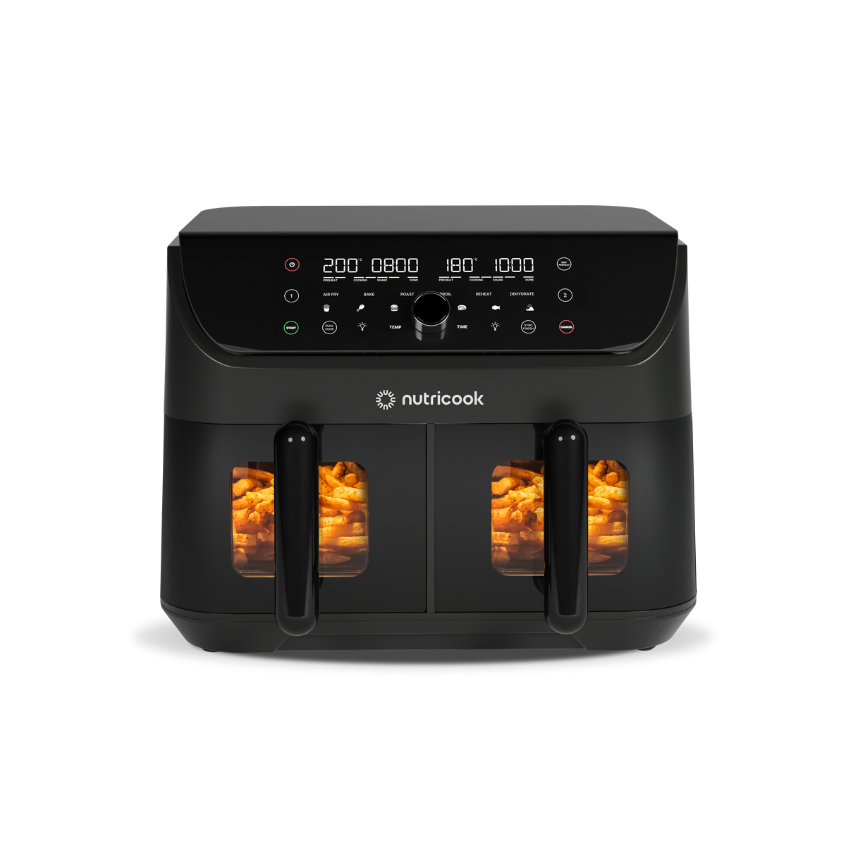 Nutricook Duo 2 vision Air Fryer, 8.5 Liters, 2400 Watt, Black