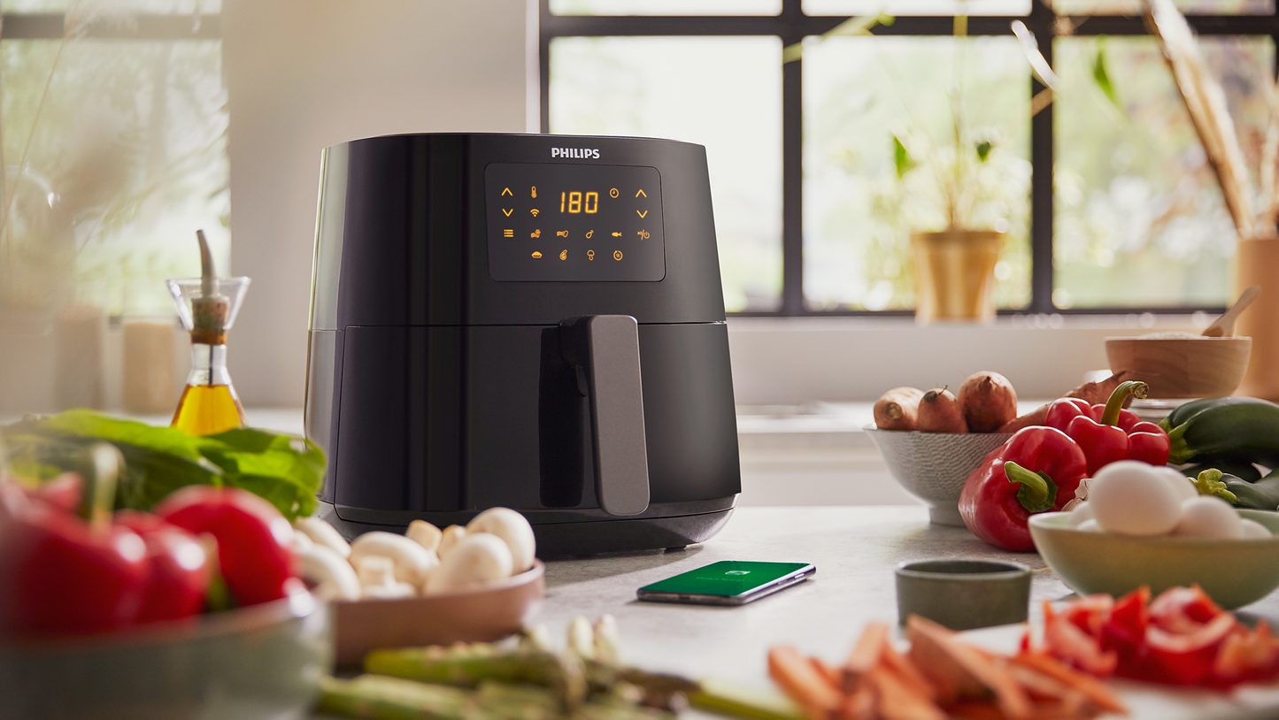 Philips Essential Air Fryer with Wi-Fi Connection, 6.2 Liters, 2000 Watt, Black - HD9280-91